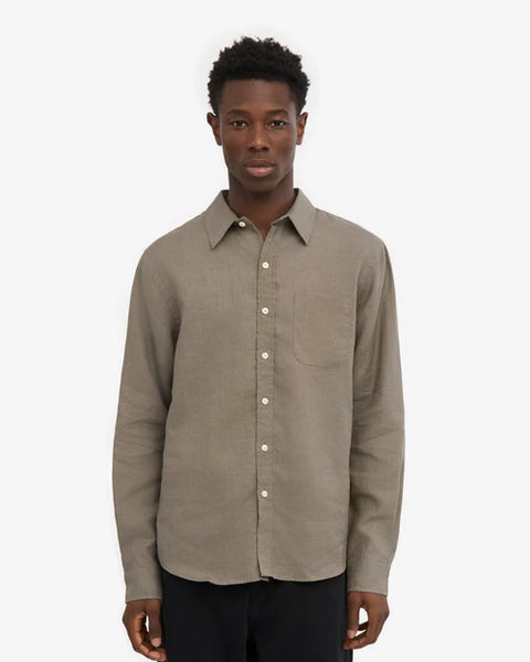 Colorful Standard L/S Linen Shirt - Dusty Olive