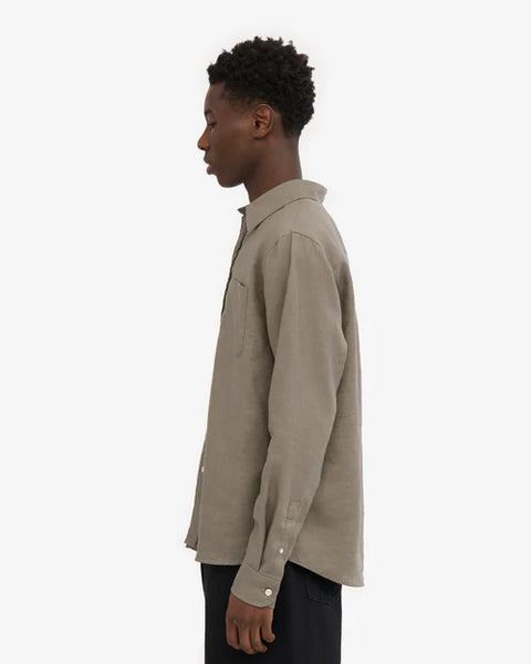 Colorful Standard L/S Linen Shirt - Dusty Olive
