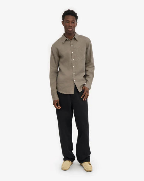 Colorful Standard L/S Linen Shirt - Dusty Olive