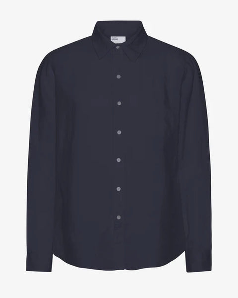 Colorful Standard L/S  Linen Shirt - Navy Blue
