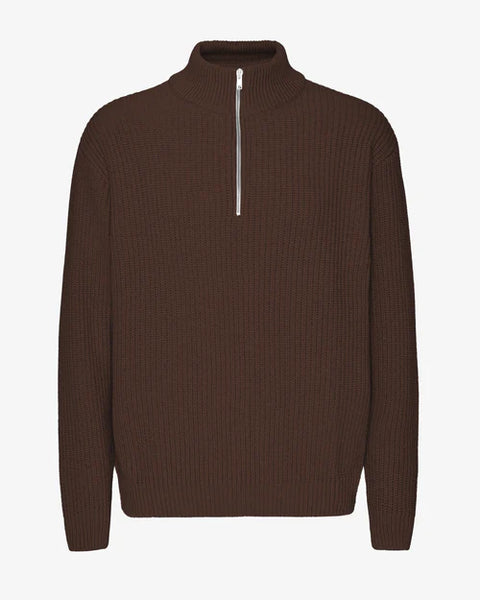 Colorful Standard Merino 1/4 Zip - Coffee Brown