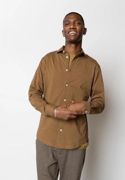 Clean Cut Copenhagen Formal Stretch Shirt - Brown