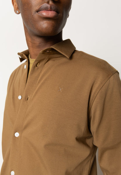 Clean Cut Copenhagen Formal Stretch Shirt - Brown