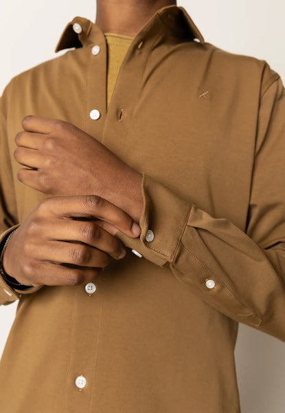 Clean Cut Copenhagen Formal Stretch Shirt - Brown