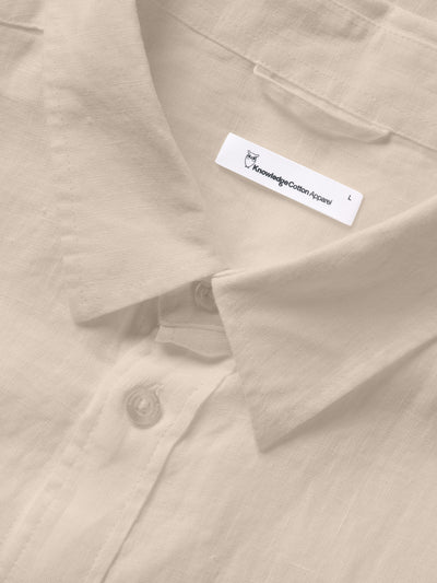 Knowledge Cotton Regular Linen Shirt - Light Feather Gray