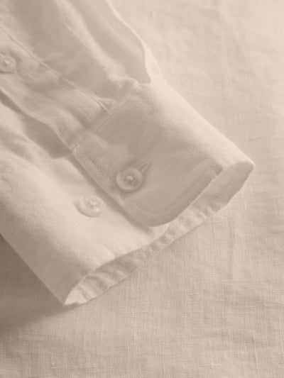 Knowledge Cotton Regular Linen Shirt - Light Feather Gray