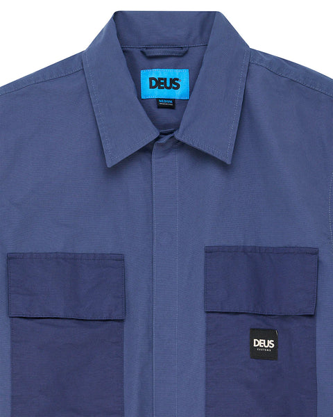 Deus Ex Machina Briggs S/S Shirt - Mechanic Blue