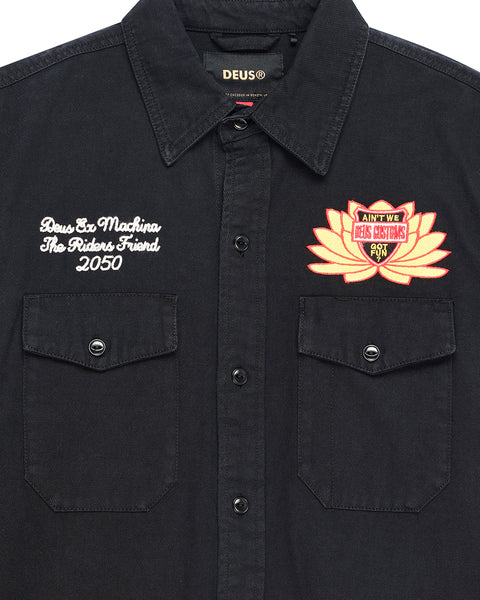 Deus Ex Machina Sacred Chest L/S Shirt - Black