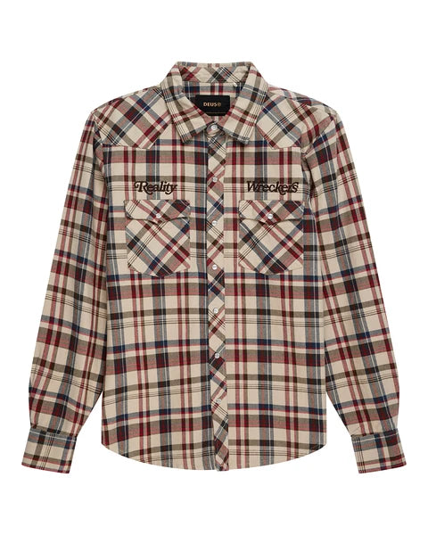 Deua Ex Machina Reality Wreckers Check L/S Shirt - Natural Check