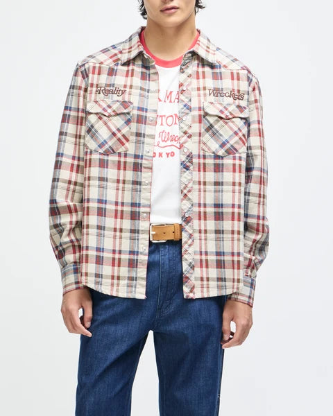 Deua Ex Machina Reality Wreckers Check L/S Shirt - Natural Check