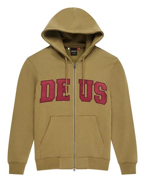 Deus Ex Machina Victory Lap Zip Hoodie - Olive Green