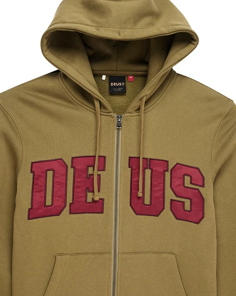 Deus Ex Machina Victory Lap Zip Hoodie - Olive Green