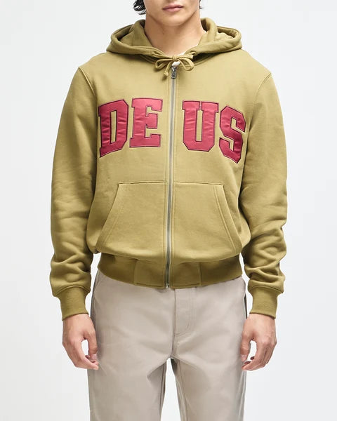Deus Ex Machina Victory Lap Zip Hoodie - Olive Green
