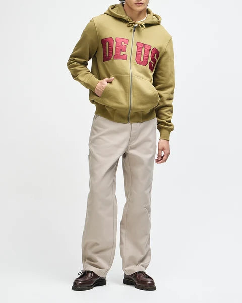 Deus Ex Machina Victory Lap Zip Hoodie - Olive Green