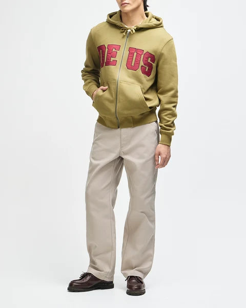 Deus Ex Machina Victory Lap Zip Hoodie - Olive Green