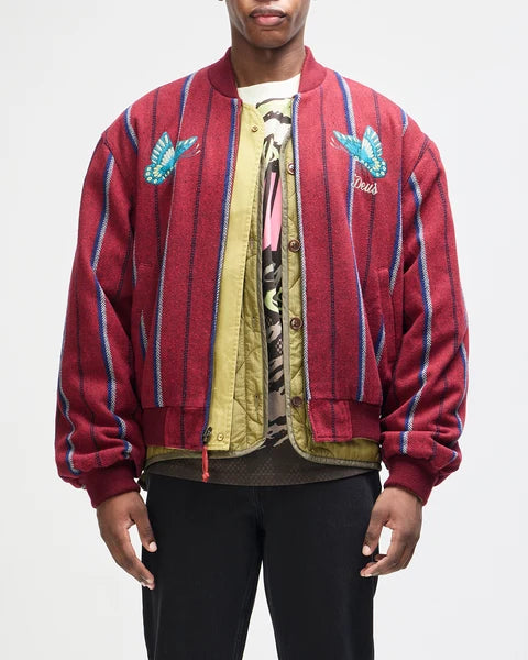 Deus Ex Machina Pendula Reversible Jacket - Willow Green/Blanket Red