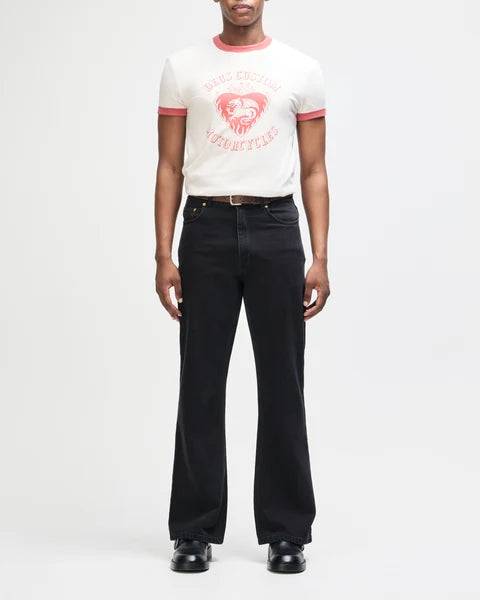Deus Ex Machina Two Minds Ringer Tee - Dirty White/Red Apple