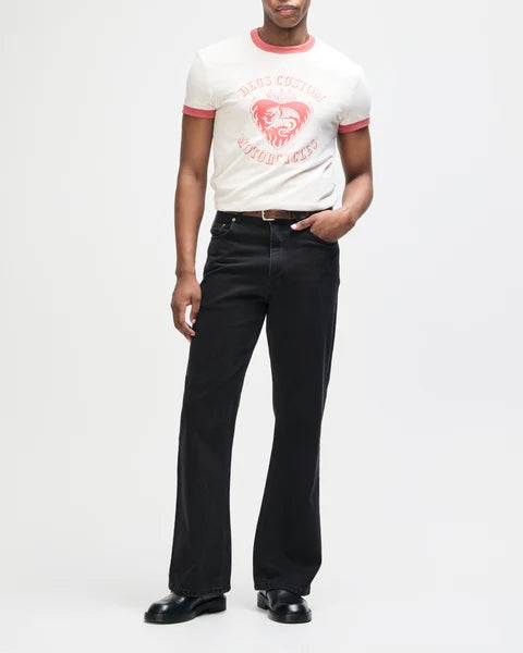 Deus Ex Machina Two Minds Ringer Tee - Dirty White/Red Apple