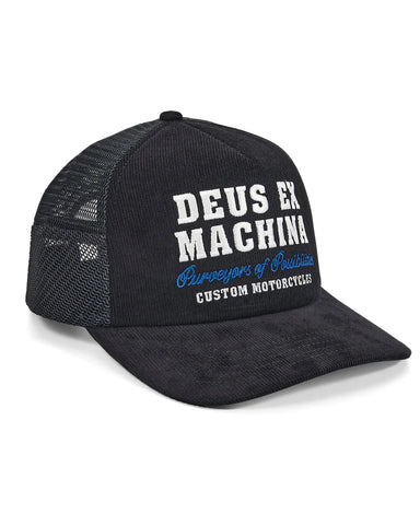 Deus ex Machina Gumshoe Cord Trucker Cap - Black