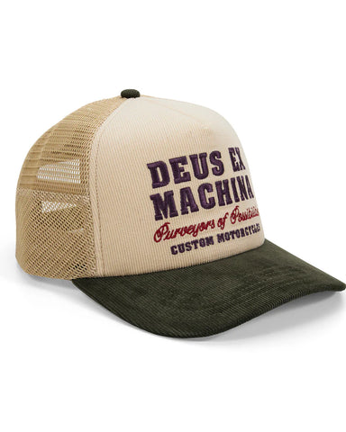 Deus ex Machina Gumshoe Cord Trucker Cap - Cream