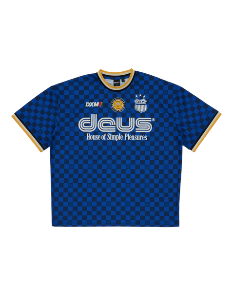 Deus Ex Machina Showroom Moto Jersey Tee - Lapis Blue