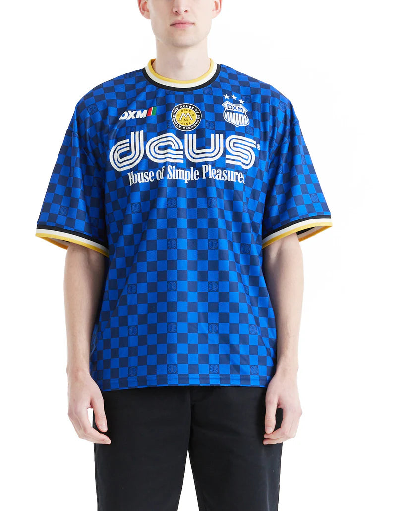 Deus Ex Machina Showroom Moto Jersey Tee - Lapis Blue