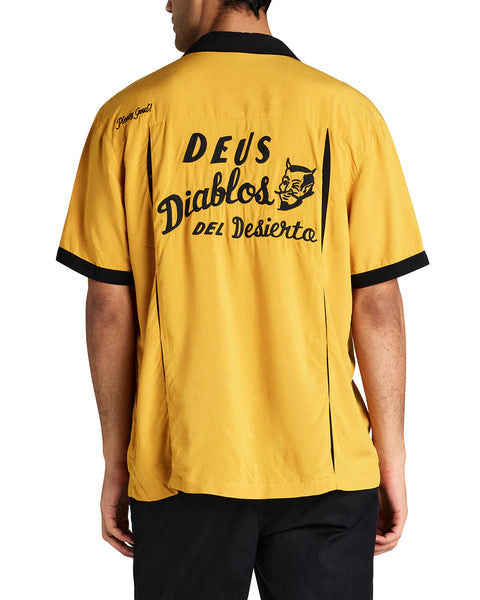 Deus Ex Machina Diablo Bowling Shirt - Golden Yellow
