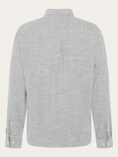 Knowledge Cotton Apparel Dune Striped Shirt - Blue Stripe