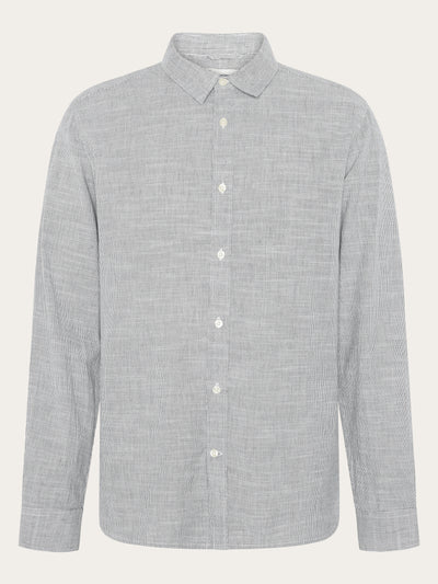 Knowledge Cotton Apparel Dune Striped Shirt - Blue Stripe