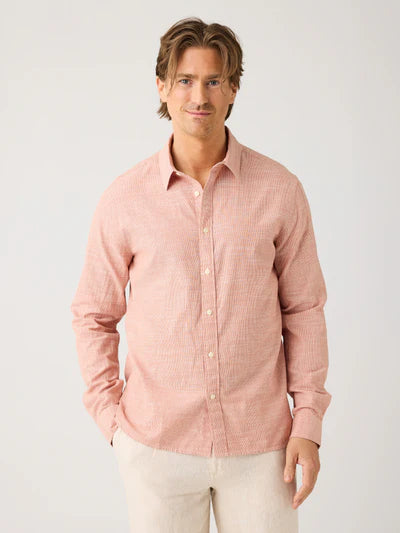 Knowledge Cotton Apparel L/S Striped Shirt - Red Stripe