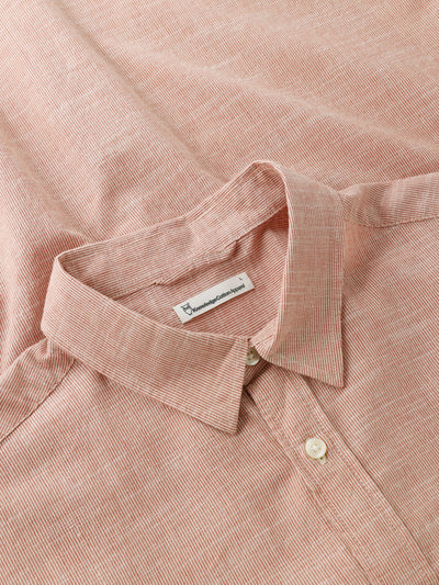 Knowledge Cotton Apparel L/S Striped Shirt - Red Stripe