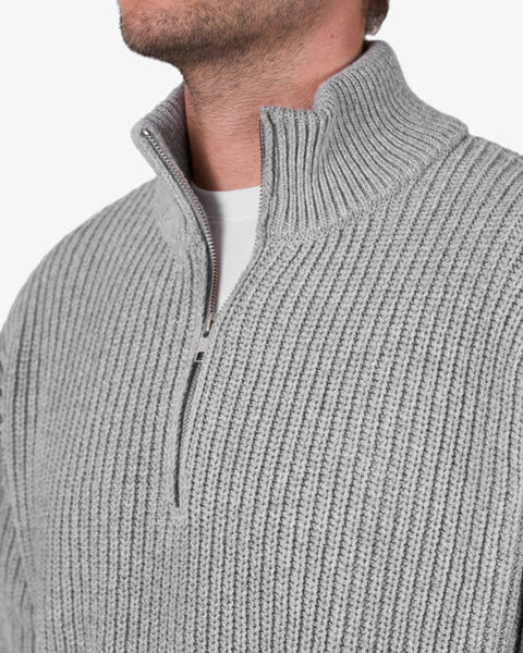 Colorful Standard Merino Quarter Zip - Marine Blue
