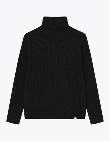 Les Deux Eddie Wool Rib Rollneck Knit - Black
