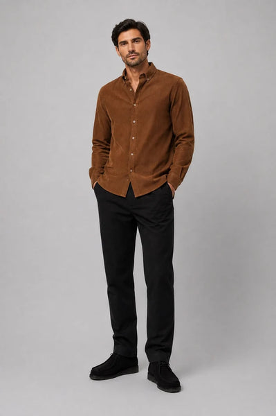 Clean Cut Copenhagen Eske Cord L/S Shirt - Camel