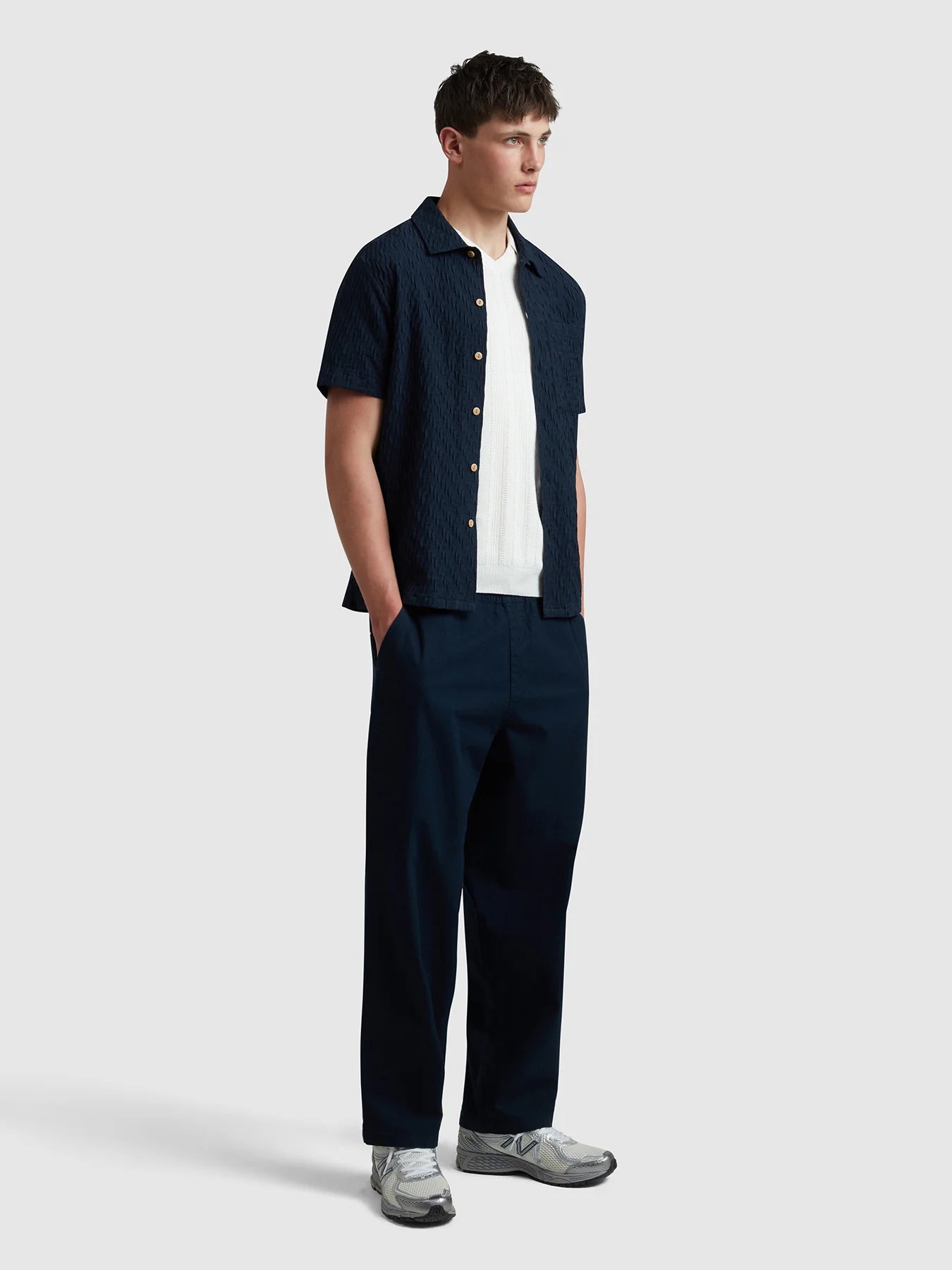 Farah Greenport Drawstring Loose Trousers - True Navy