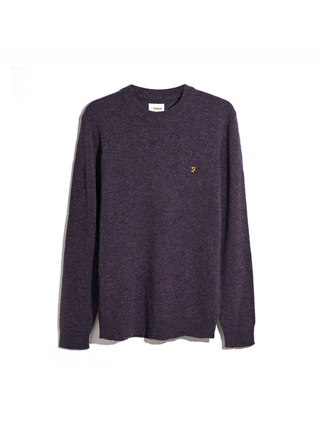 Farah Maidstone Lambswool Sweater - Deep Purple Marl