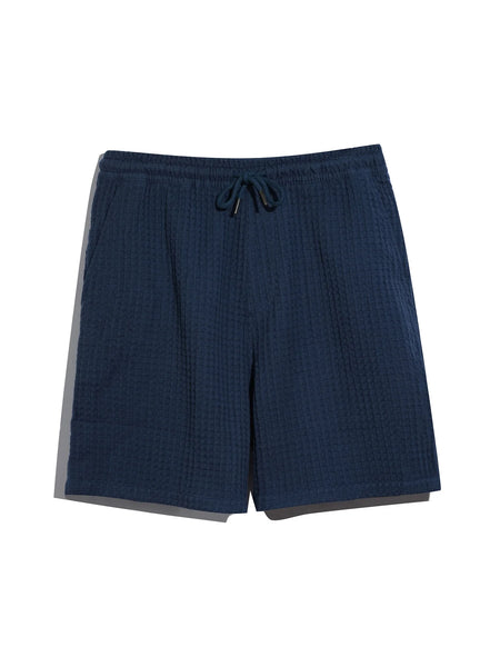 Farah Swinton Waffle Shorts - Aegean Blue