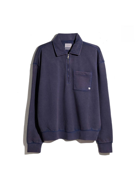 Farah Bellevue Quarter Zip Sweat - Pacific Blue