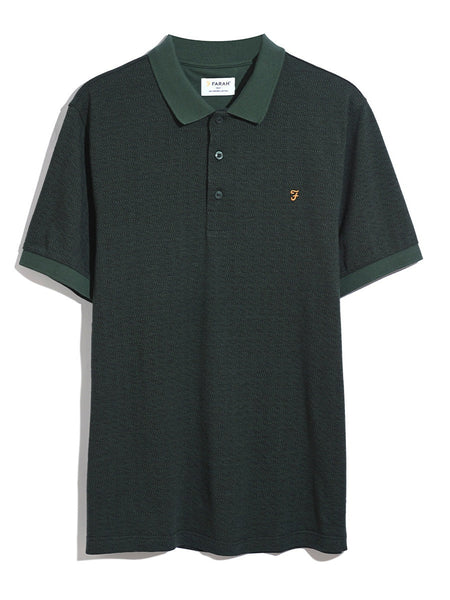 Farah Sefton Textured Polo Shirt - Poplar Green