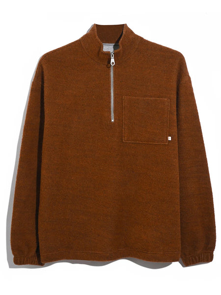 Farah Boxdale Quarter Zip Sweat - Russet