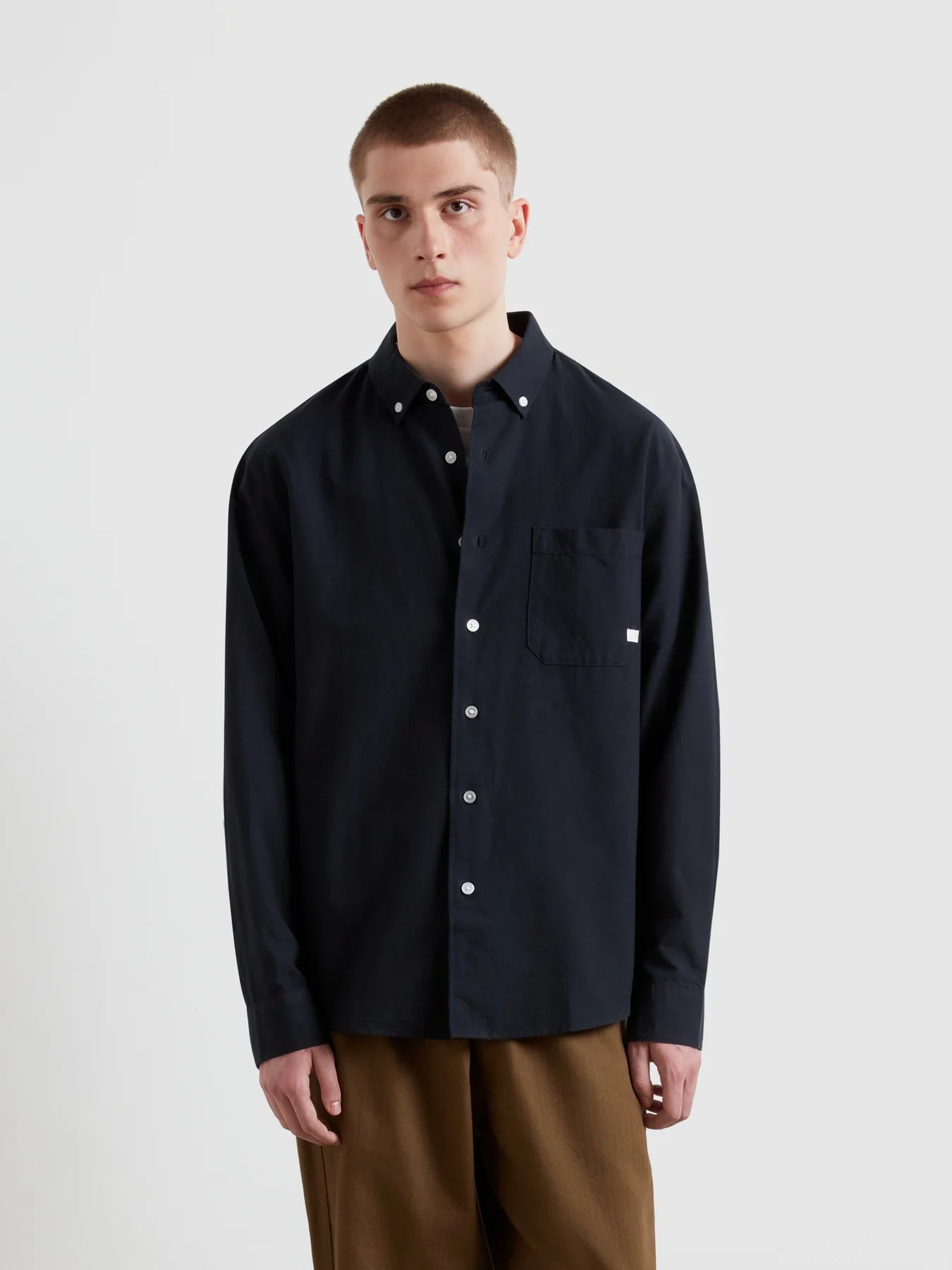 Farah Brewer Box Shirt - True Navy