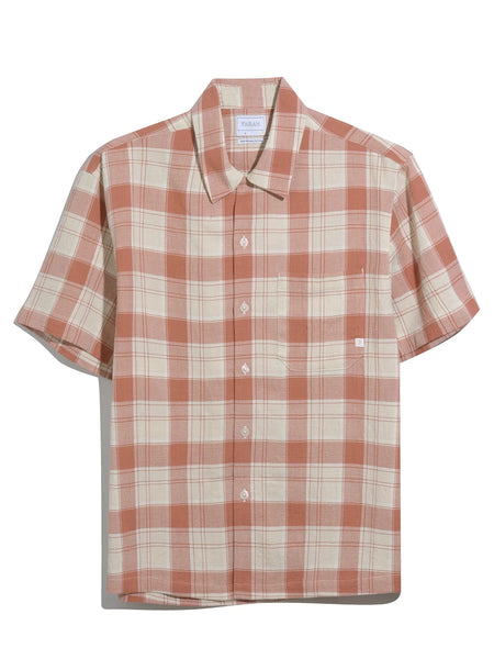 Farah Alden Check S/S Shirt - Dusty Red
