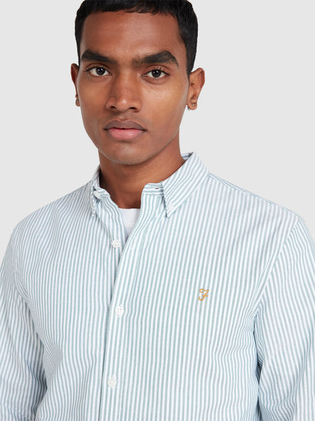 Farah Brewer Stripe Shirt - Green Meadow