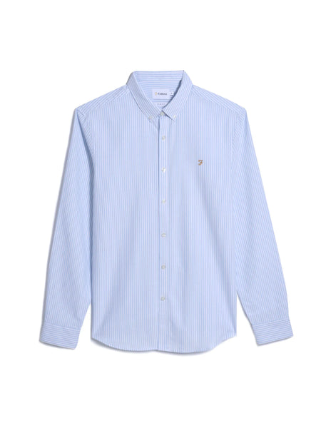 Farah Brewer Stripe Shirt - Sky Blue