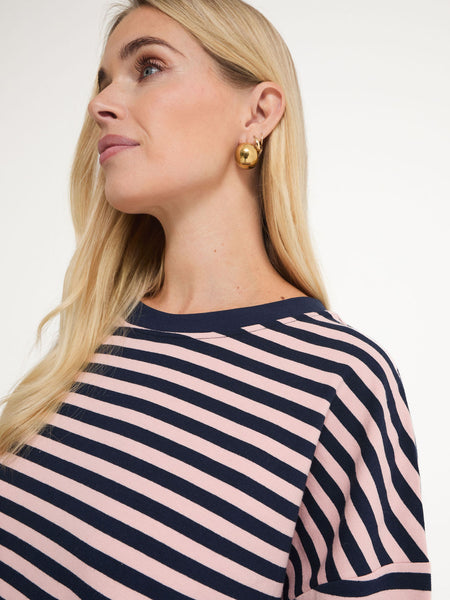 Fika Edit - Cally LS Stripe Top - Pink/Navy