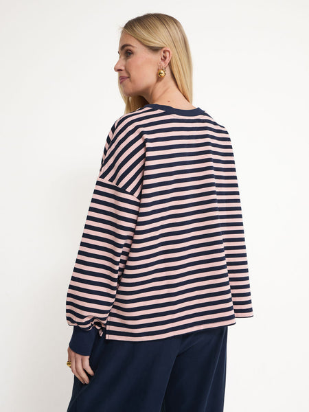 Fika Edit - Cally LS Stripe Top - Pink/Navy