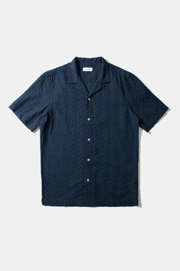 Edmmond S/S Freedom Shirt - Plain Navy