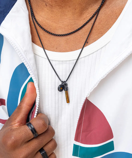 Brontide Eye Necklace 60cm - Tiger Eye/Black