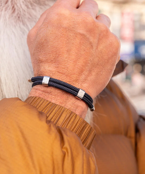 Little Lewis DBL Bracelet - Navy/Silver