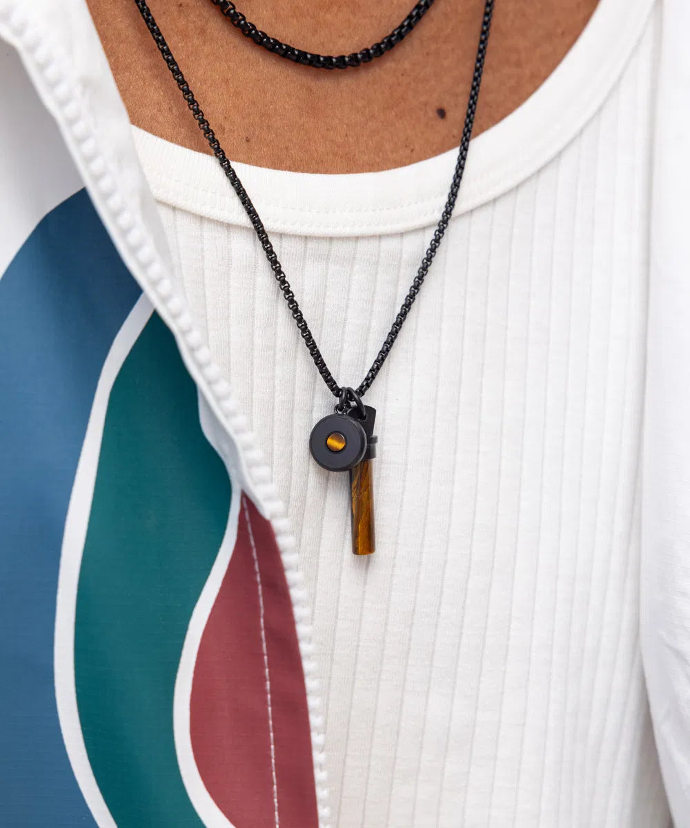 Brontide Eye Necklace 60cm - Tiger Eye/Black